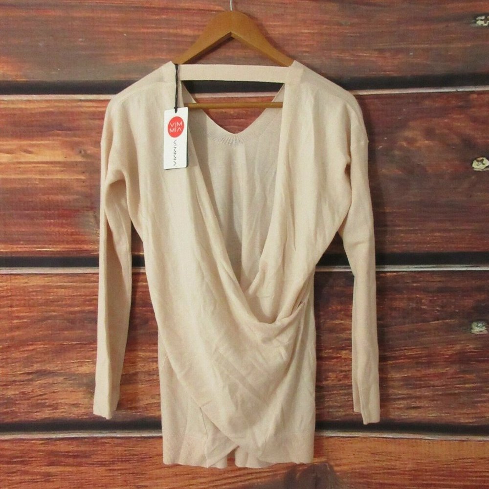 Vimmia Shavasana reversible Sweater women's XS Blush Cross Back Top Style# 0728